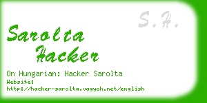 sarolta hacker business card